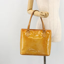 LOUIS VUITTON Monogram Vernis Houston Hand Bag Beige M91004 LV Auth 179150-26