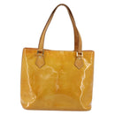 LOUIS VUITTON Monogram Vernis Houston Hand Bag Beige M91004 LV Auth 179150-2