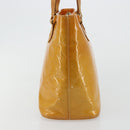 LOUIS VUITTON Monogram Vernis Houston Hand Bag Beige M91004 LV Auth 179150-3