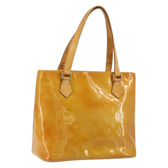 LOUIS VUITTON Monogram Vernis Houston Hand Bag Beige M91004 LV Auth 179151