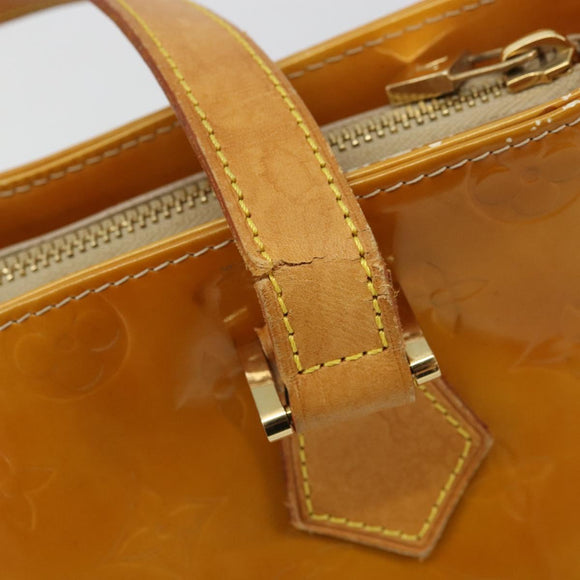 LOUIS VUITTON Monogram Vernis Houston Hand Bag Beige M91004 LV Auth 179151