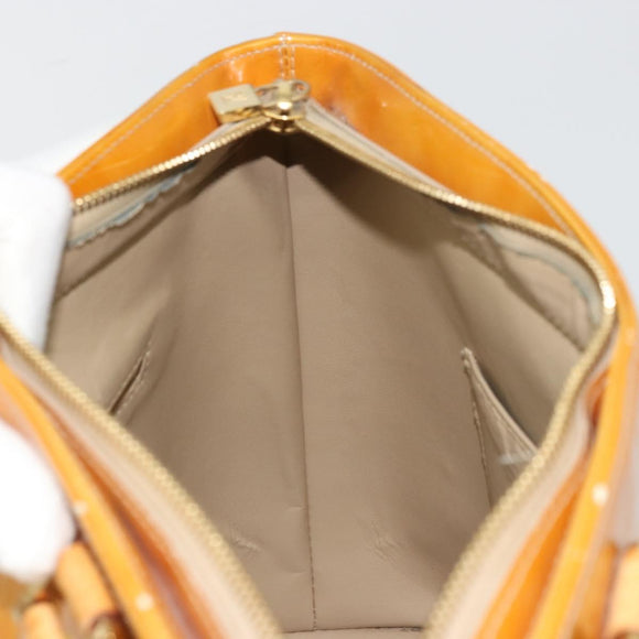 LOUIS VUITTON Monogram Vernis Houston Hand Bag Beige M91004 LV Auth 179151