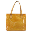 LOUIS VUITTON Monogram Vernis Houston Hand Bag Beige M91004 LV Auth 179151-13