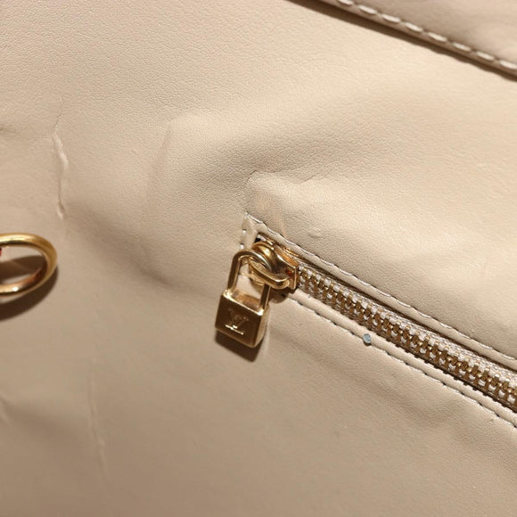 LOUIS VUITTON Monogram Vernis Houston Hand Bag Beige M91004 LV Auth 179151