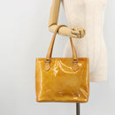 LOUIS VUITTON Monogram Vernis Houston Hand Bag Beige M91004 LV Auth 179151-25