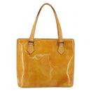 LOUIS VUITTON Monogram Vernis Houston Hand Bag Beige M91004 LV Auth 179151-2
