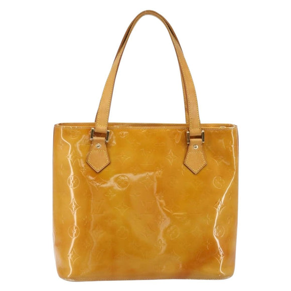 LOUIS VUITTON Monogram Vernis Houston Hand Bag Beige M91004 LV Auth 179151