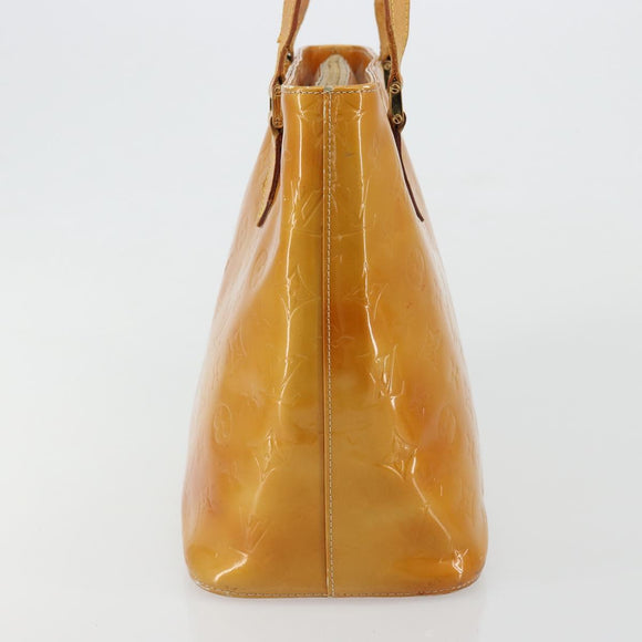 LOUIS VUITTON Monogram Vernis Houston Hand Bag Beige M91004 LV Auth 179151