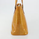 LOUIS VUITTON Monogram Vernis Houston Hand Bag Beige M91004 LV Auth 179151-4
