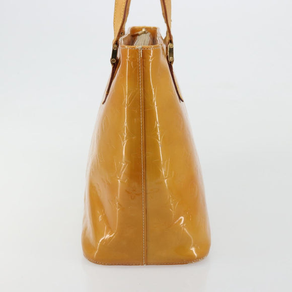 LOUIS VUITTON Monogram Vernis Houston Hand Bag Beige M91004 LV Auth 179151