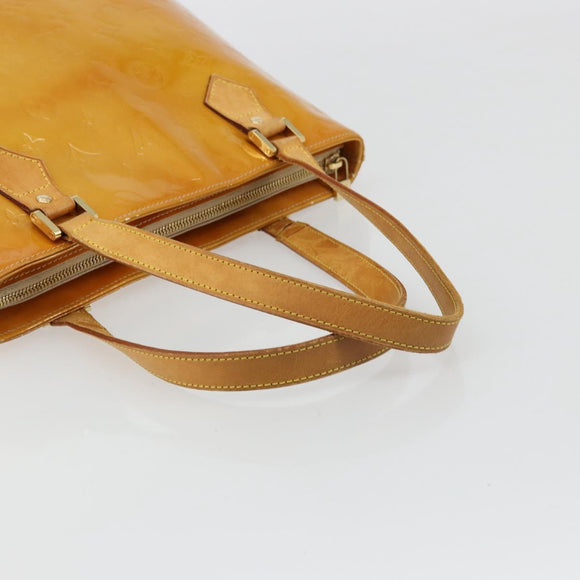 LOUIS VUITTON Monogram Vernis Houston Hand Bag Beige M91004 LV Auth 179151