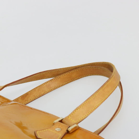 LOUIS VUITTON Monogram Vernis Houston Hand Bag Beige M91004 LV Auth 179151