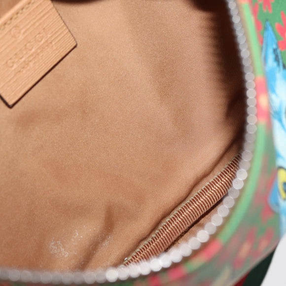 GUCCI Children's Web Sherry Line Bag Coated Canvas Green 502095 Auth 179152A