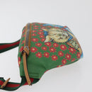 GUCCI Children's Web Sherry Line Bag Coated Canvas Green 502095 Auth 179152A-4