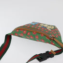 GUCCI Children's Web Sherry Line Bag Coated Canvas Green 502095 Auth 179152A-6