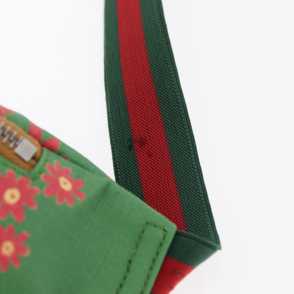 GUCCI Children's Web Sherry Line Bag Coated Canvas Green 502095 Auth 179152A