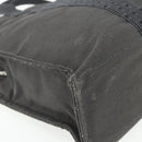 HERMES Her Line MM Hand Bag Canvas Gray Silver Auth 179155A-13