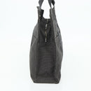 HERMES Her Line MM Hand Bag Canvas Gray Silver Auth 179155A-4