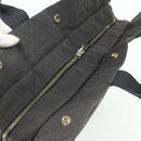 HERMES Her Line MM Hand Bag Canvas Gray Silver Auth 179155A-6