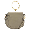 Chloe Nile Hand Bag Leather 2way Gray Gold Auth 179156A-1
