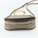 Chloe Nile Hand Bag Leather 2way Gray Gold Auth 179156A-11