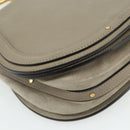 Chloe Nile Hand Bag Leather 2way Gray Gold Auth 179156A-13