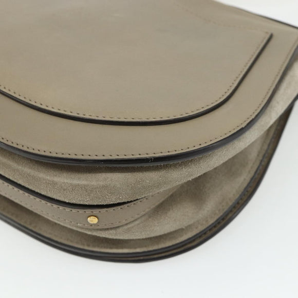 Chloe Nile Hand Bag Leather 2way Gray Gold Auth 179156A