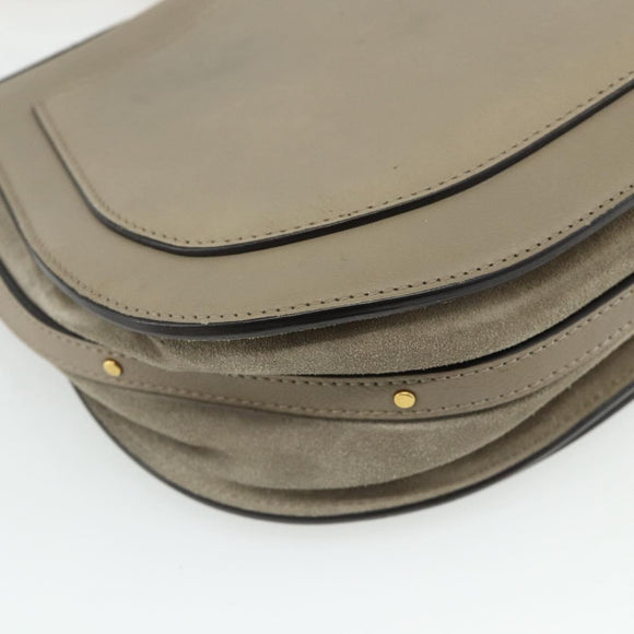 Chloe Nile Hand Bag Leather 2way Gray Gold Auth 179156A
