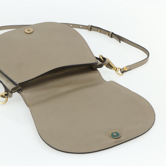 Chloe Nile Hand Bag Leather 2way Gray Gold Auth 179156A