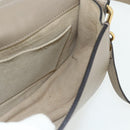 Chloe Nile Hand Bag Leather 2way Gray Gold Auth 179156A-20