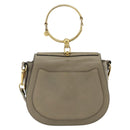Chloe Nile Hand Bag Leather 2way Gray Gold Auth 179156A-3