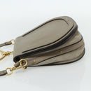 Chloe Nile Hand Bag Leather 2way Gray Gold Auth 179156A-4