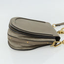 Chloe Nile Hand Bag Leather 2way Gray Gold Auth 179156A-5