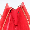 CHANEL Matelasse Chain Shoulder Bag Lamb Skin Red Gold CC Auth 179157A-17