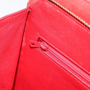 CHANEL Matelasse Chain Shoulder Bag Lamb Skin Red Gold CC Auth 179157A-19