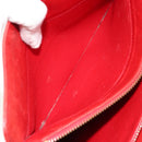 CHANEL Matelasse Chain Shoulder Bag Lamb Skin Red Gold CC Auth 179157A-21