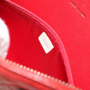 CHANEL Matelasse Chain Shoulder Bag Lamb Skin Red Gold CC Auth 179157A-22