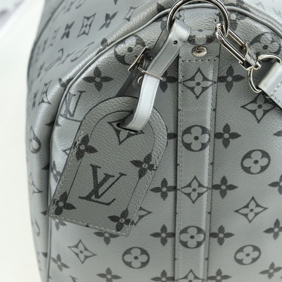 LOUIS VUITTON Monogram Keepall Bandouliere 50 Bag Silver M43848 Auth 179158SAM
