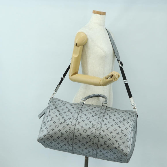 LOUIS VUITTON Monogram Keepall Bandouliere 50 Bag Silver M43848 Auth 179158SAM
