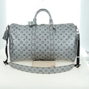 LOUIS VUITTON Monogram Keepall Bandouliere 50 Bag Silver M43848 Auth 179158SAM-12