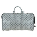 LOUIS VUITTON Monogram Keepall Bandouliere 50 Bag Silver M43848 Auth 179158SAM-2