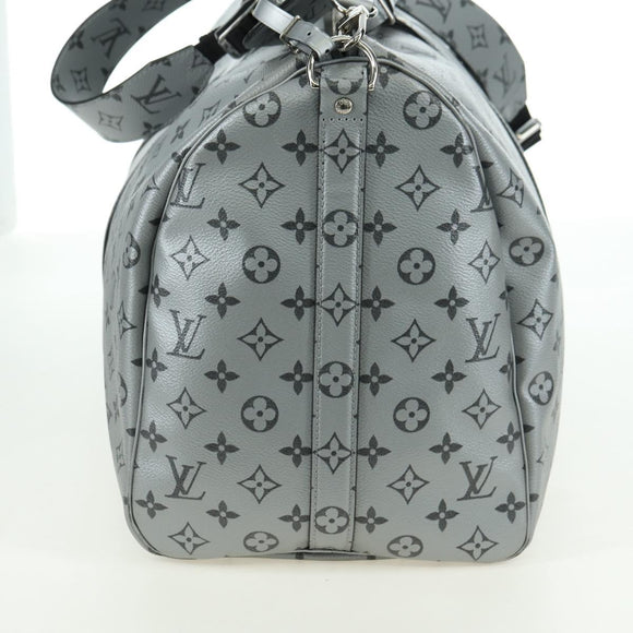 LOUIS VUITTON Monogram Keepall Bandouliere 50 Bag Silver M43848 Auth 179158SAM