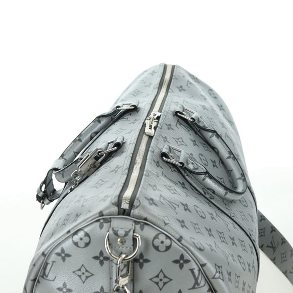 LOUIS VUITTON Monogram Keepall Bandouliere 50 Bag Silver M43848 Auth 179158SAM