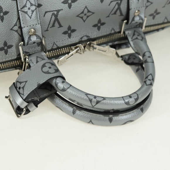 LOUIS VUITTON Monogram Keepall Bandouliere 50 Bag Silver M43848 Auth 179158SAM