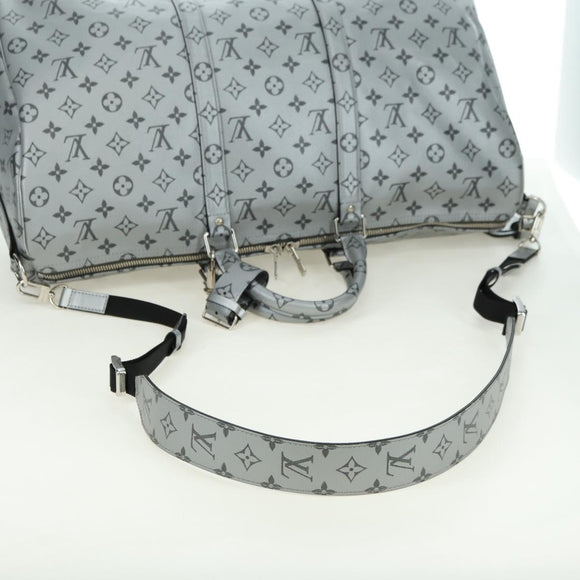 LOUIS VUITTON Monogram Keepall Bandouliere 50 Bag Silver M43848 Auth 179158SAM