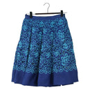 PRADA Skirt Silk Blue Auth 179162A-1