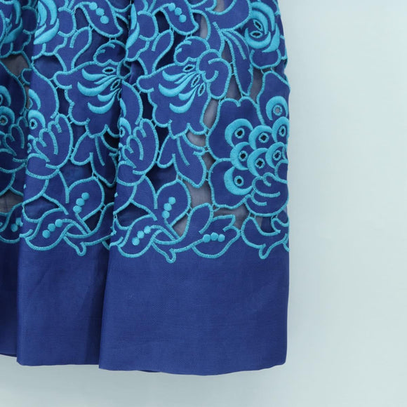 PRADA Skirt Silk Blue Auth 179162A