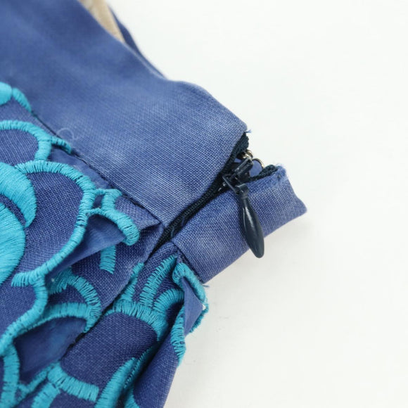 PRADA Skirt Silk Blue Auth 179162A