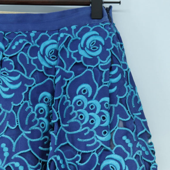 PRADA Skirt Silk Blue Auth 179162A