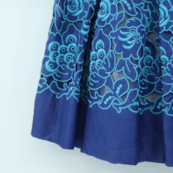 PRADA Skirt Silk Blue Auth 179162A